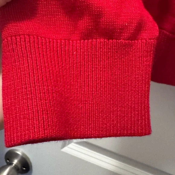 Lands' End Rich Red V-Neck Sweater - Picture 5 of 5